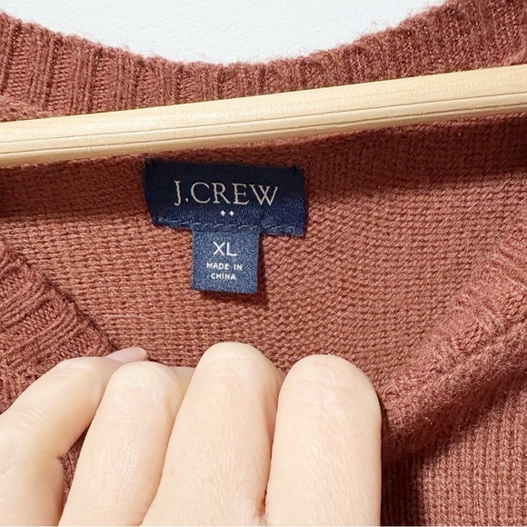 J. Crew Factory Supersoft Lambswool-Blend Crewneck Sweater Size XL Brown AA027 - Picture 7 of 13